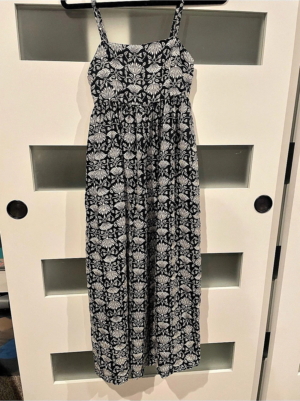 Natural Life Floral Maxi Dress Black & White Size XS